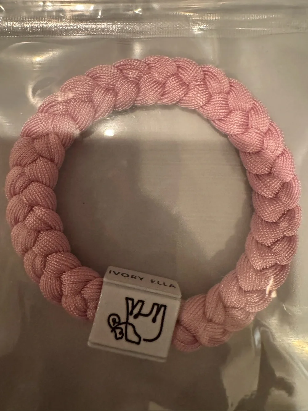 Ivory Ella Braided Kids Hair Tie/ Bracelet Multi Use one in pink and one in blue
